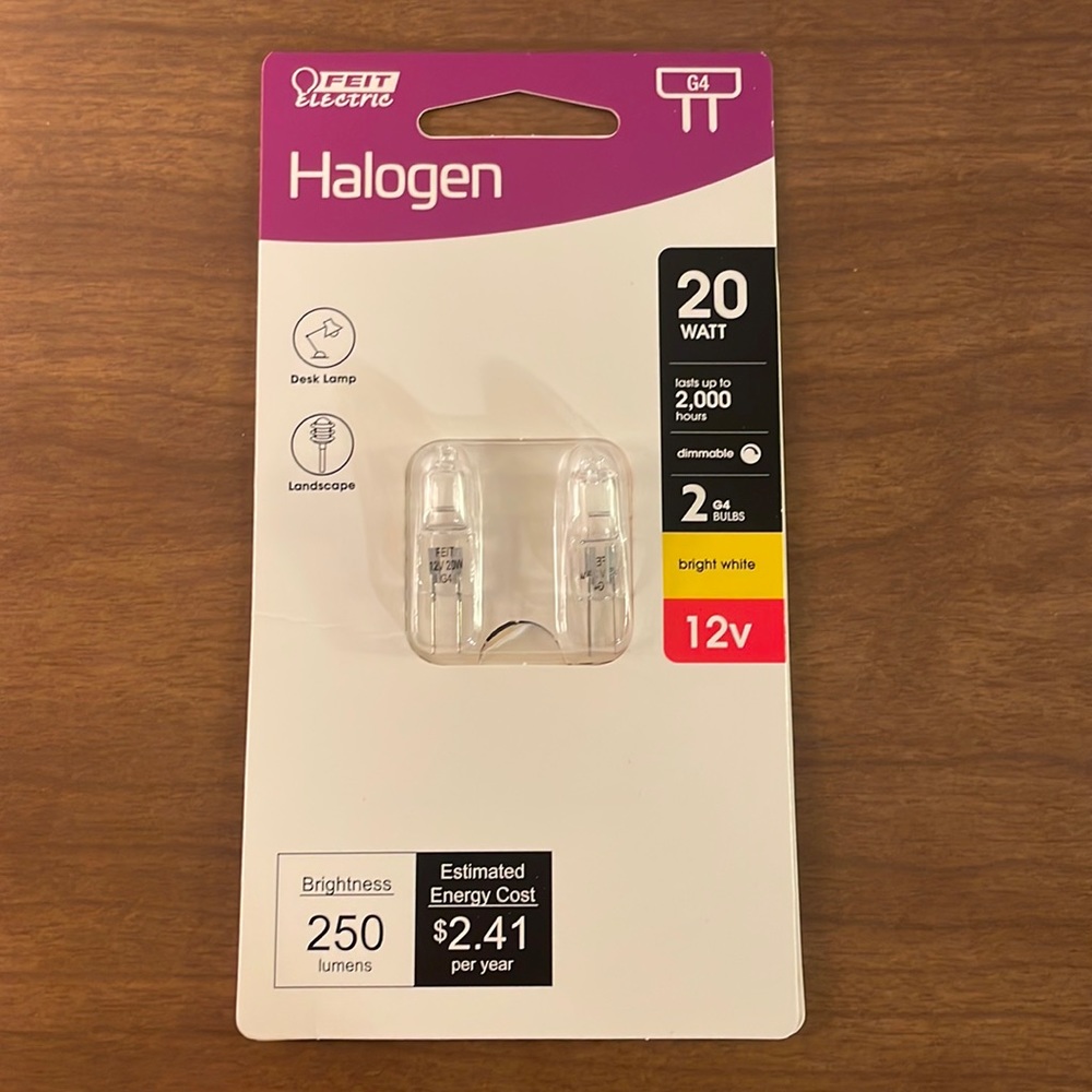 Feit 20-Watt Bright White G4 Bi-Pin Base Dimmable  Halogen Lights 12 V